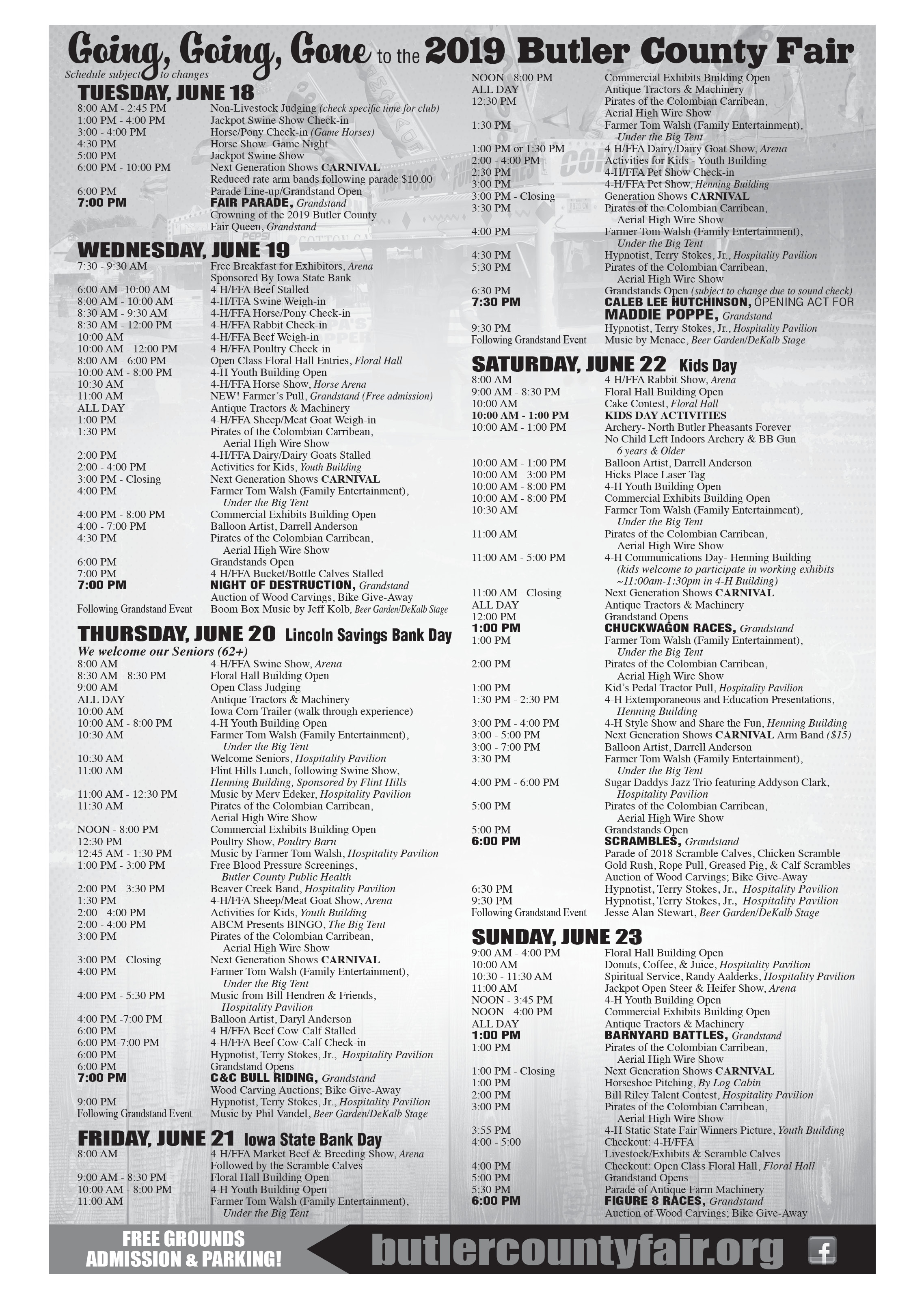 Butler County Fair Schedule 2025 Ertha Jacquie